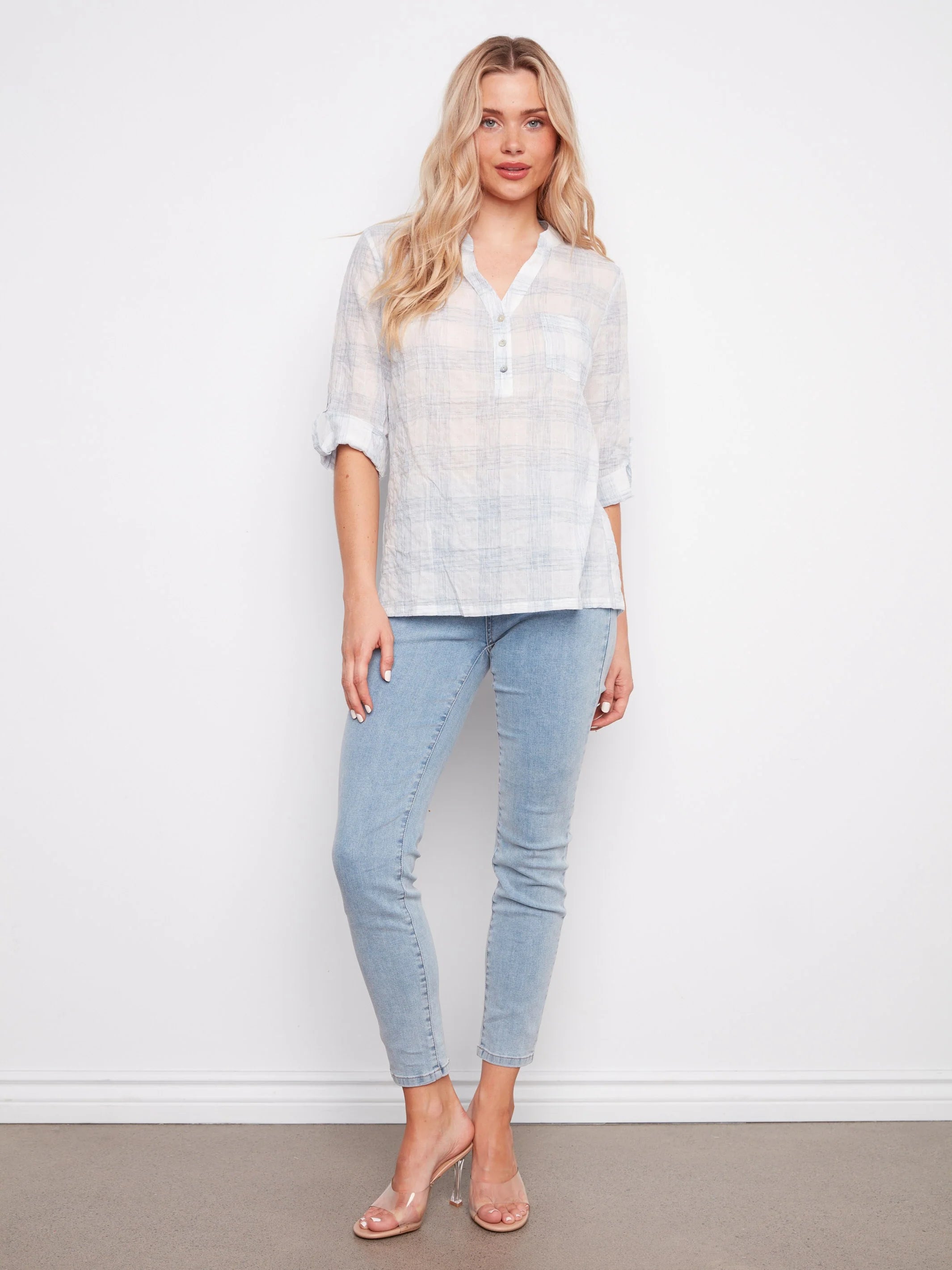 Voile Yarn-Dye Blouse