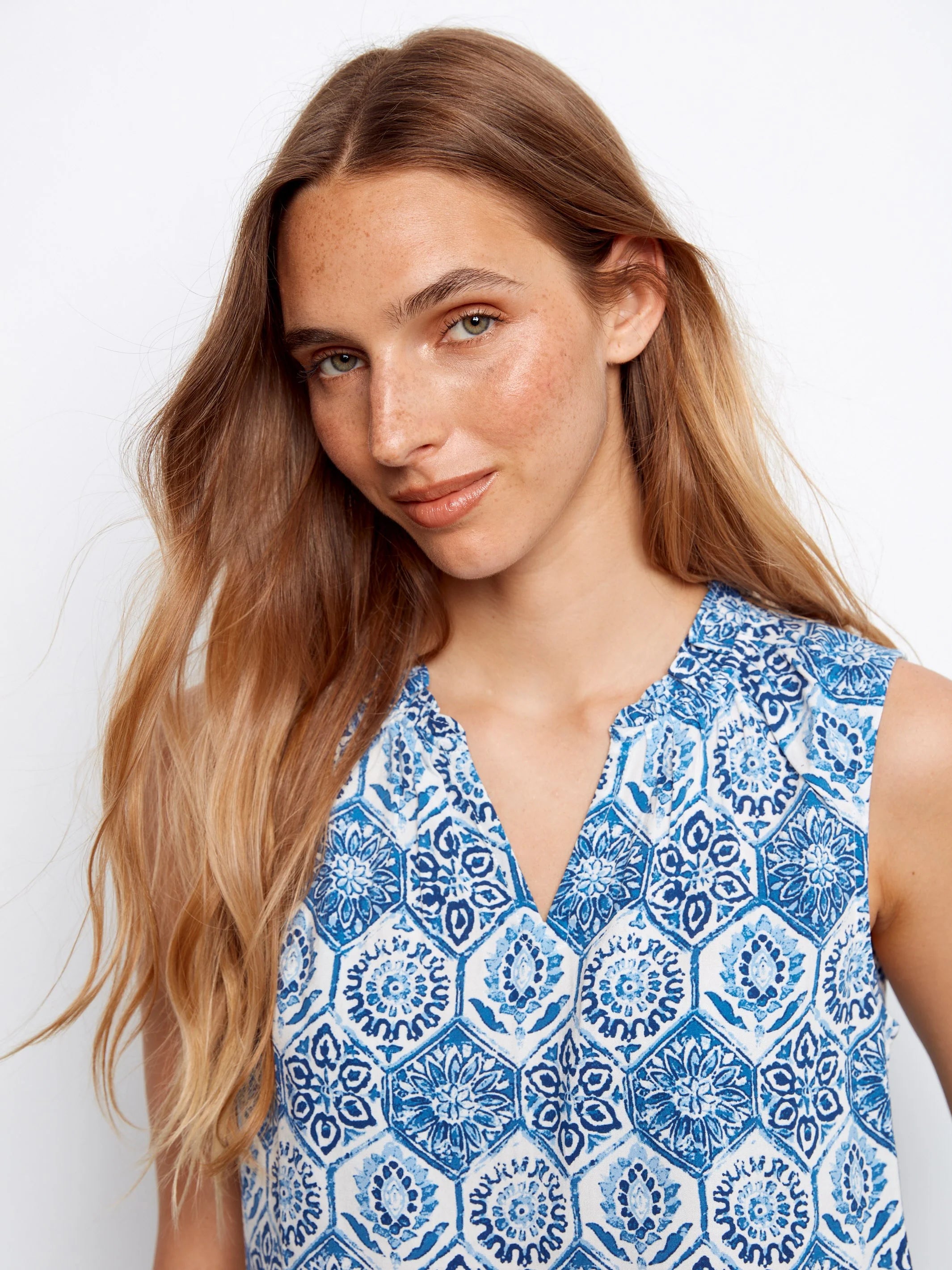 Printed Sleeveless Top
