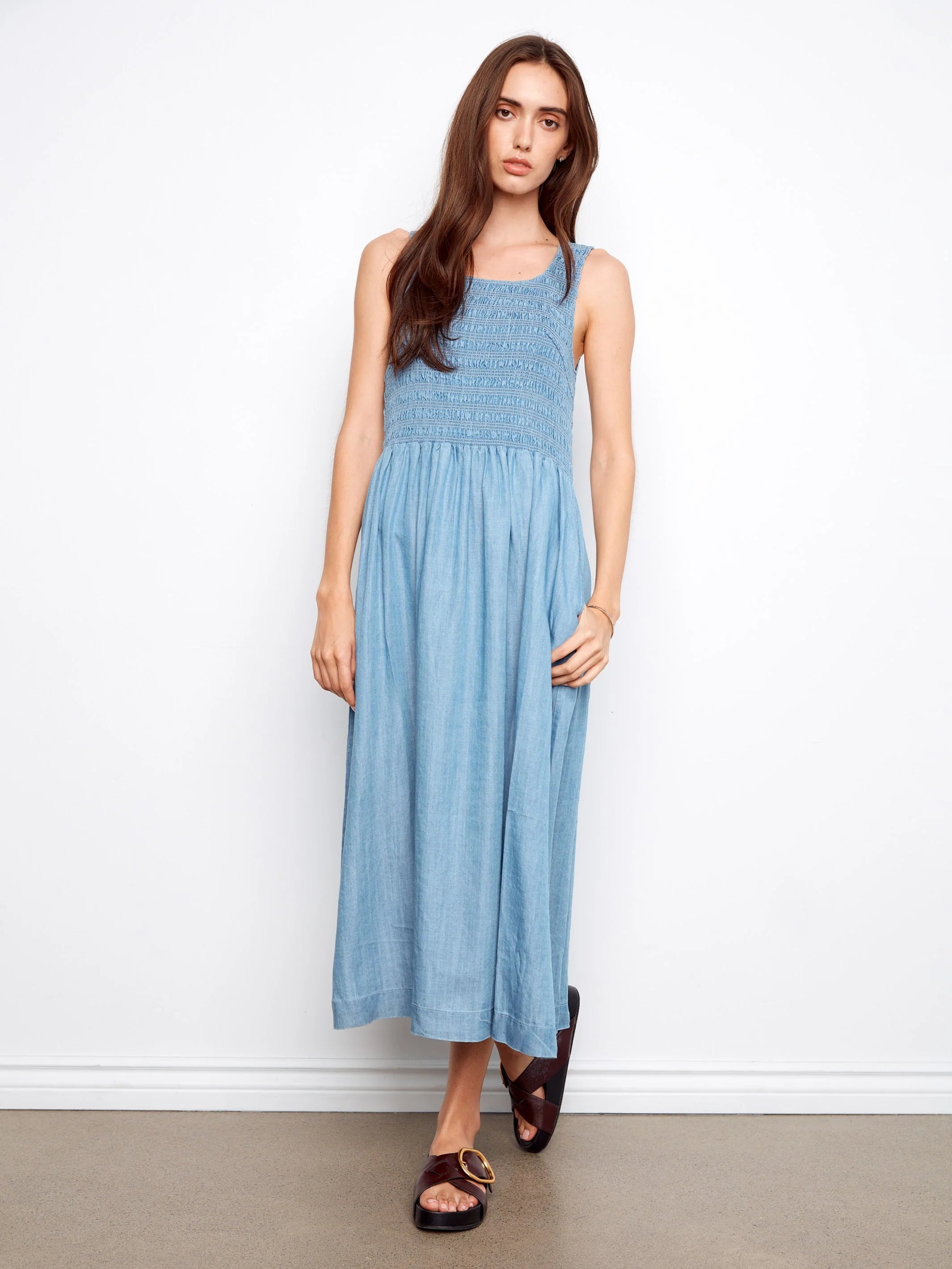 Sleeveless Smocked Maxi Dress
