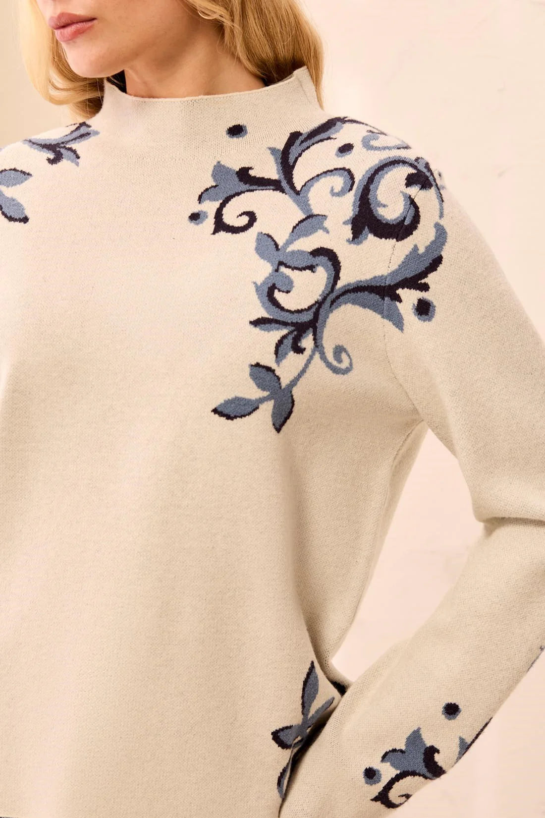 Long Sleeve Funnel Neck Sweater