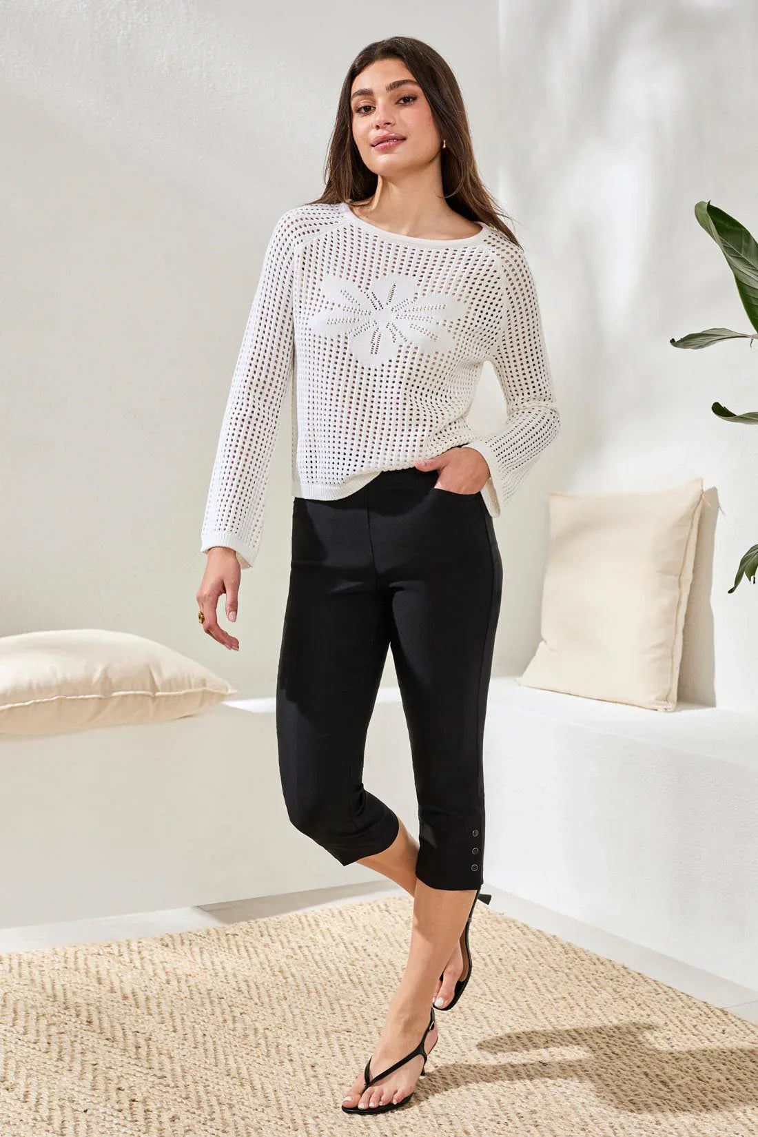 Tribal Pull-On Capri with Snap Vent - Style 301200-7165