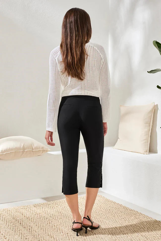 Slim-Leg Pull-On Cropped Pants