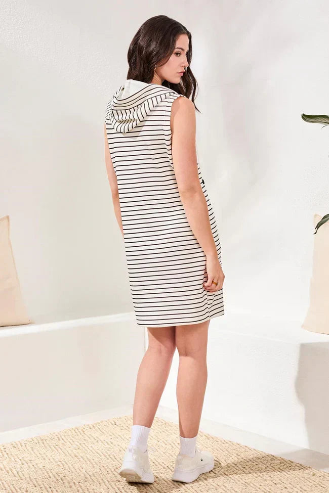 Tribal Sleeveless Hooded Dress with Pockets - Style 20690-8348