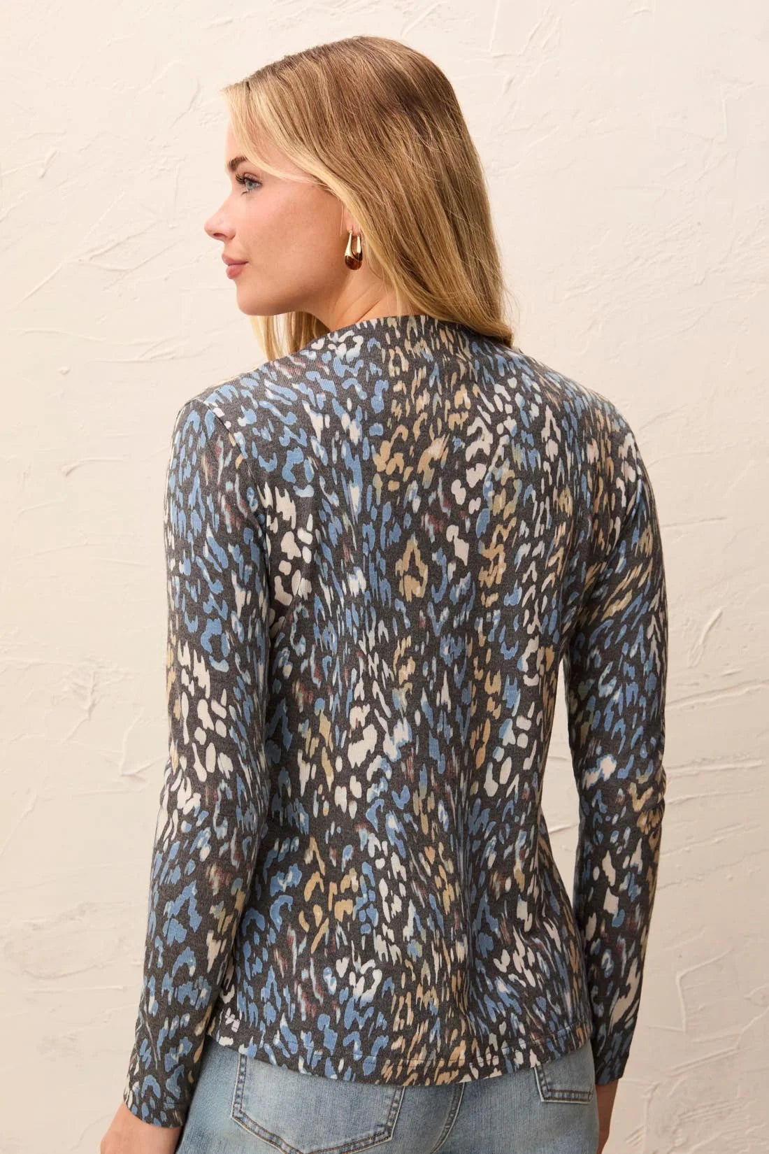 Tribal Soft Knit Funnel Neck Long Sleeve Top - Style 6275O-4214