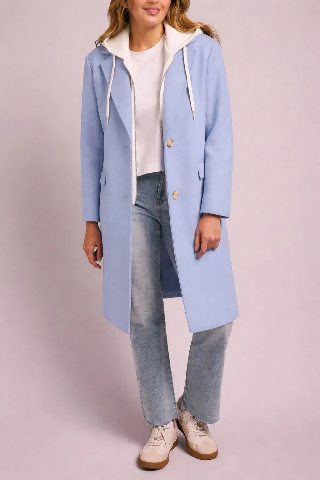 Tribal Trench Coat With Fooler Hoodie - Style 5942O-5369