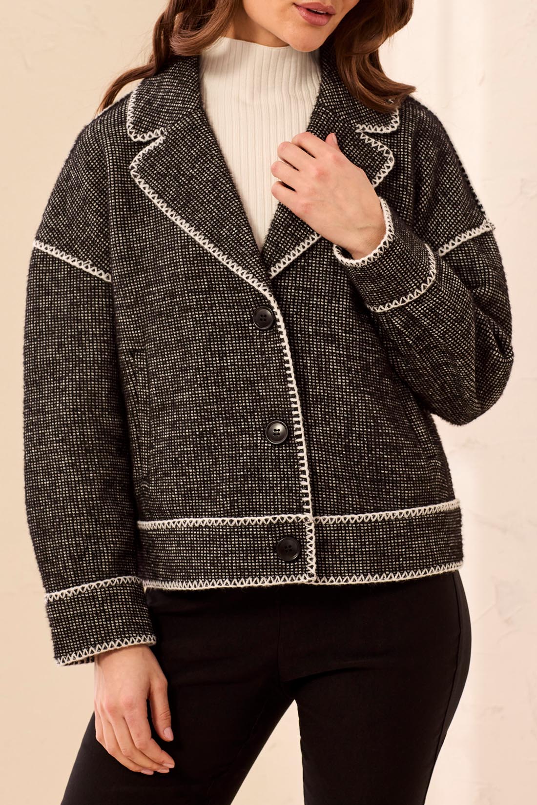 Tribal Long Sleeve Button-Front Coat - Style 31330-8497