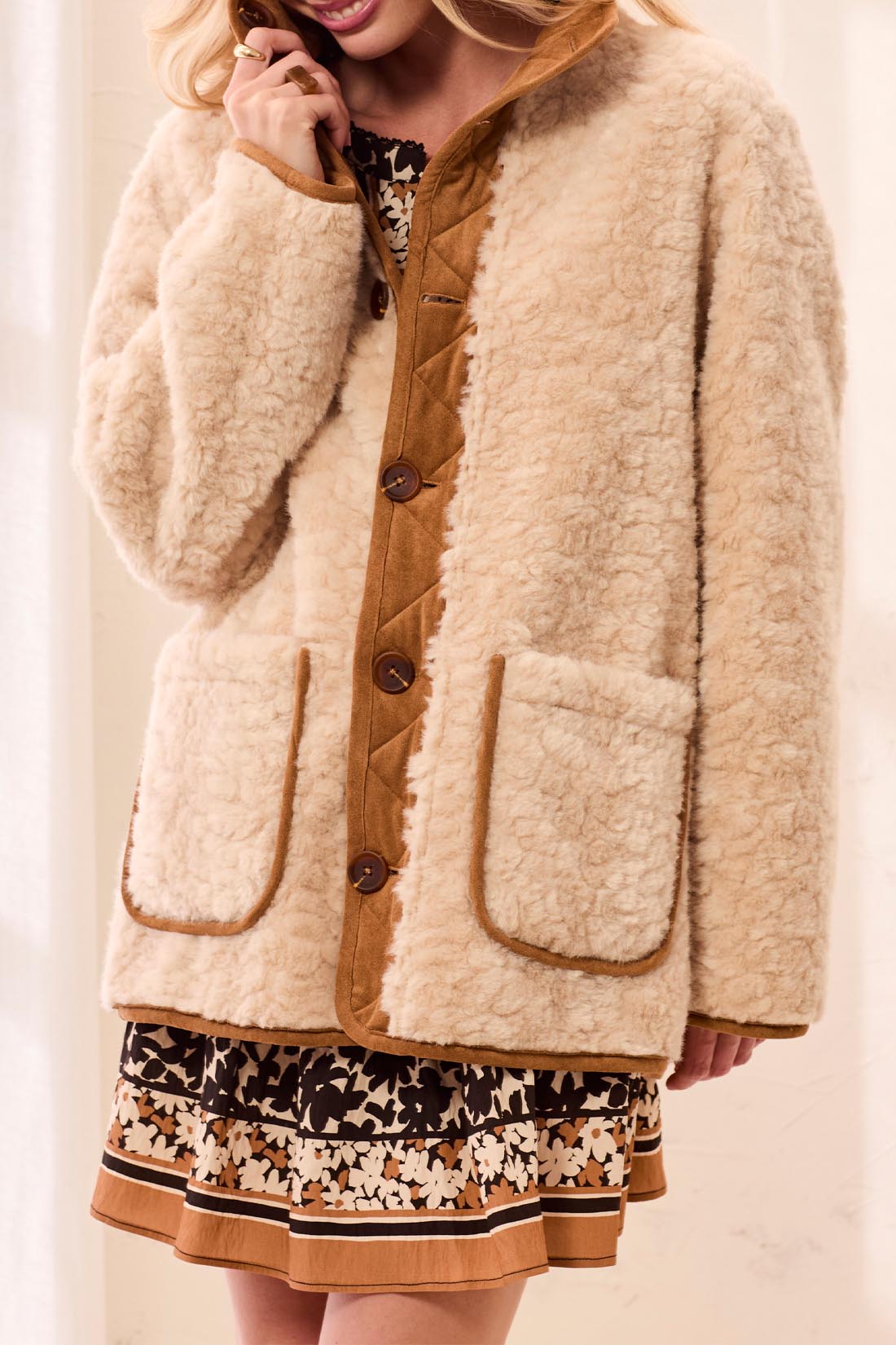 Tribal Revrsble Faux Suede & Fur Coat - Style 32390-8545